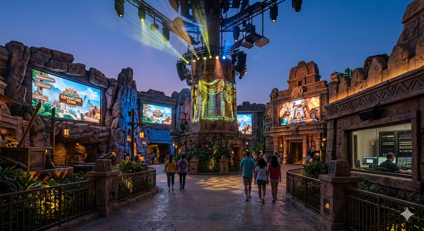 Affichage Dynamique et Sonorisation Parc d'Attraction